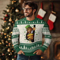 Funny St Patricks Day Bigfoot Ugly Christmas Sweater Irish Revelry Gift