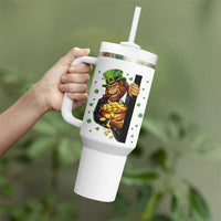 Funny St Patricks Day Bigfoot Tumbler With Handle Irish Revelry Gift