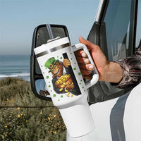 Funny St Patricks Day Bigfoot Tumbler With Handle Irish Revelry Gift