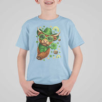 Funny Irish Highland Cow T Shirt For Kid St Patricks Day Gift