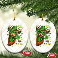 Funny Irish Highland Cow Ceramic Ornament St Patricks Day Gift