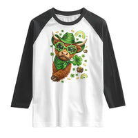 Funny Irish Highland Cow Raglan Shirt St Patricks Day Gift