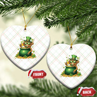 Funny Highland Cow St Patricks Day Ceramic Ornament Farm Lover Gift