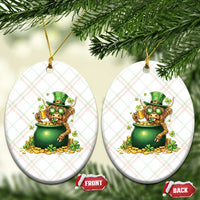 Funny Highland Cow St Patricks Day Ceramic Ornament Farm Lover Gift