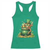 Funny Highland Cow St Patricks Day Racerback Tank Top Farm Lover Gift
