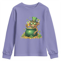 Funny Highland Cow St Patricks Day Youth Sweatshirt Farm Lover Gift