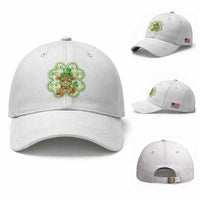 Funny Irish Highland Cow Shamrock Holiday Gift Baseball Cap