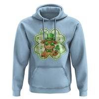 Funny Irish Highland Cow Shamrock Holiday Gift Hoodie
