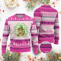 Funny Irish Highland Cow Shamrock Holiday Gift Ugly Christmas Sweater