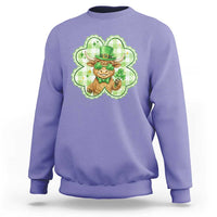 Funny Irish Highland Cow Shamrock Holiday Gift Sweatshirt
