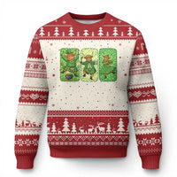 Vintage Highland Cow St Patricks Day Ugly Christmas Sweater Farm Lover Gift