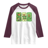 Vintage Highland Cow St Patricks Day Raglan Shirt Farm Lover Gift