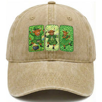 Vintage Highland Cow St Patricks Day Washed Cotton Baseball Cap Farm Lover Gift