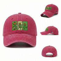 Vintage Highland Cow St Patricks Day Washed Cotton Baseball Cap Farm Lover Gift
