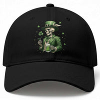 Skeleton St Patricks Day Drinking Baseball Cap Irish Party Gift