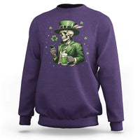 Skeleton St Patricks Day Drinking Sweatshirt Irish Party Gift