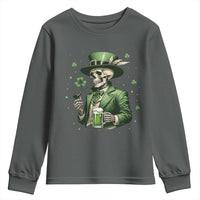 Skeleton St Patricks Day Drinking Youth Sweatshirt Irish Party Gift