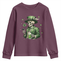 Skeleton St Patricks Day Drinking Youth Sweatshirt Irish Party Gift