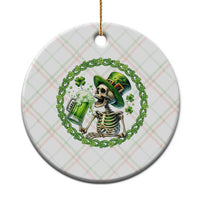 Lucky Irish Skeleton St Patricks Day Ceramic Ornament Beer Lover