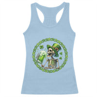 Lucky Irish Skeleton St Patricks Day Racerback Tank Top Beer Lover