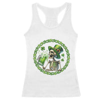 Lucky Irish Skeleton St Patricks Day Racerback Tank Top Beer Lover
