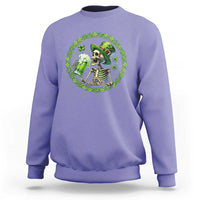 Lucky Irish Skeleton St Patricks Day Sweatshirt Beer Lover