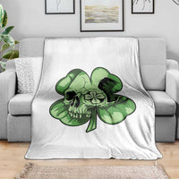 St Patricks Day Lucky Shamrock Skull Gift Throw Blanket