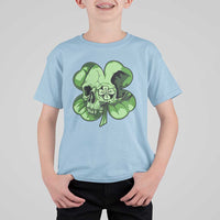 St Patricks Day Lucky Shamrock Skull Gift T Shirt For Kid