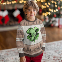St Patricks Day Lucky Shamrock Skull Gift Ugly Christmas Sweater