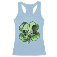 St Patricks Day Lucky Shamrock Skull Gift Racerback Tank Top