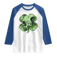 St Patricks Day Lucky Shamrock Skull Gift Raglan Shirt