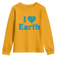 Earth Day Environmental Activism Youth Sweatshirt I Love Earth