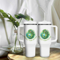 Respect Your Mother Tumbler With Handle Earth Mother Hugging Planet