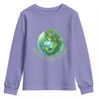 Respect Your Mother Youth Sweatshirt Earth Mother Hugging Planet