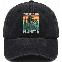Vintage There Is No Planet B Earth Day Gift Washed Cotton Baseball Cap