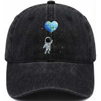 Astronaut Protect The Planet Washed Cotton Baseball Cap Earth Day Gift