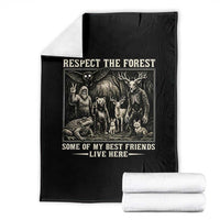 Respect The Forest My Best Friends Live Here Throw Blanket Cryptid Forest Lover