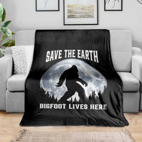 Save The Earth Bigfoot Lives Here Throw Blanket Earth Day Nature Lover