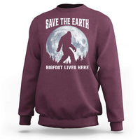 Save The Earth Bigfoot Lives Here Sweatshirt Earth Day Nature Lover
