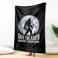Save Our Planet Nature Lover Throw Blanket Bigfoot Lives Here