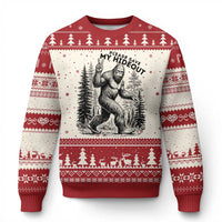Please Save My Hideout Ugly Christmas Sweater Bigfoot Forest Protector