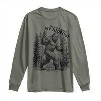 Please Save My Hideout Long Sleeve Shirt Bigfoot Forest Protector