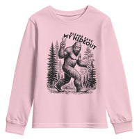 Please Save My Hideout Youth Sweatshirt Bigfoot Forest Protector