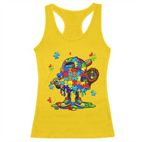 Autism Acceptance Baseball Racerback Tank Top Colorful Drip Graphic Neurodiversity Support