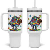 Autism Acceptance Baseball Tumbler With Handle Colorful Drip Graphic Neurodiversity Support