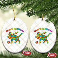 Autism Acceptance Baseball Cat Ceramic Ornament It Is Ok To Be Different