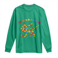 Autism Acceptance Baseball Cat Long Sleeve Shirt It Is Ok To Be Different