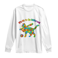 Autism Acceptance Baseball Cat Long Sleeve Shirt It Is Ok To Be Different