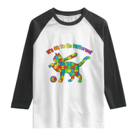 Autism Acceptance Baseball Cat Raglan Shirt It Is Ok To Be Different