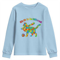 Autism Acceptance Baseball Cat Youth Sweatshirt It Is Ok To Be Different